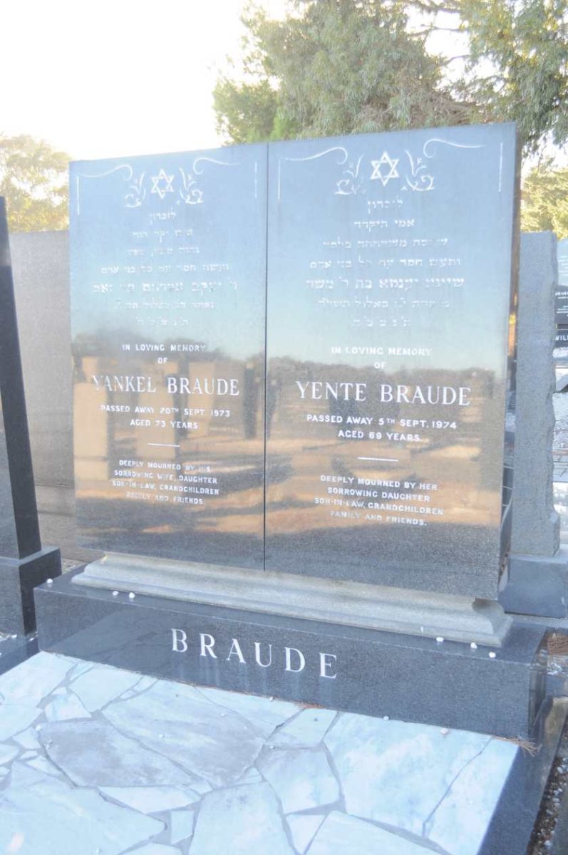 BRAUDE Yankel -1973 &amp; Yente -1974