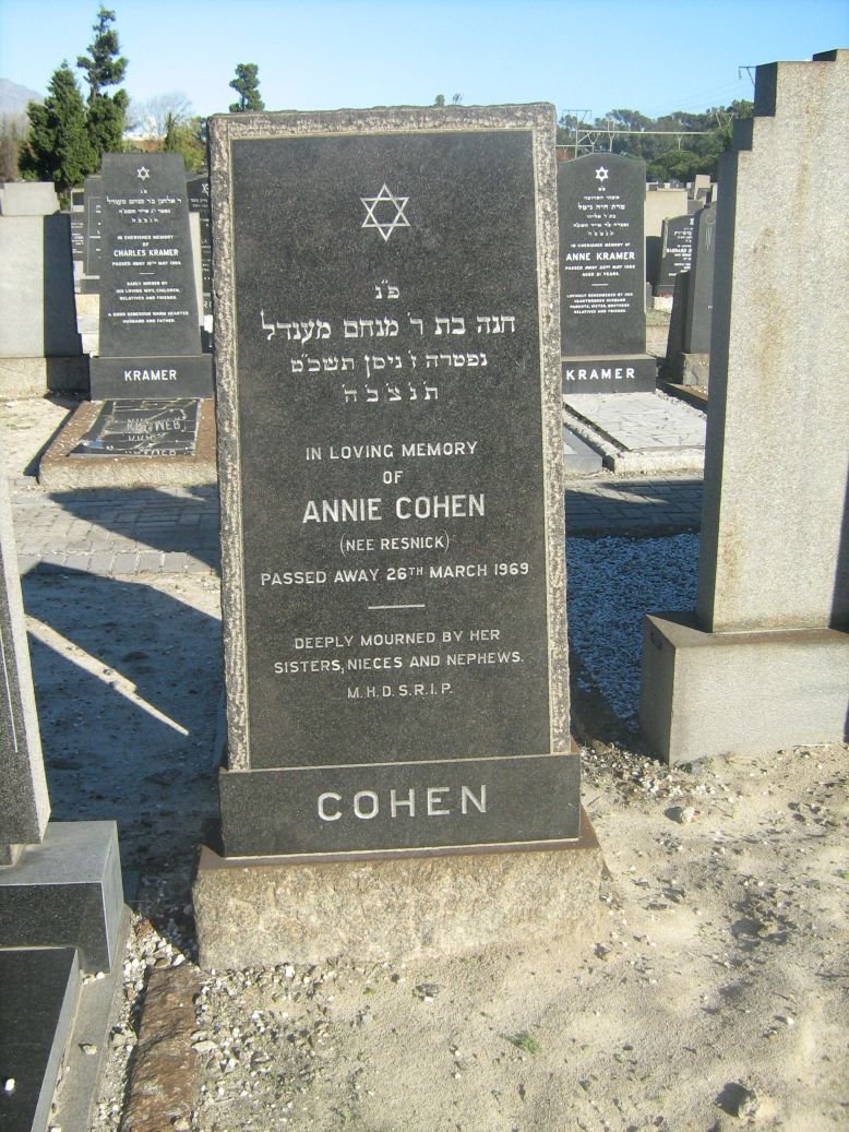 COHEN Annie nee RESNICK -1969