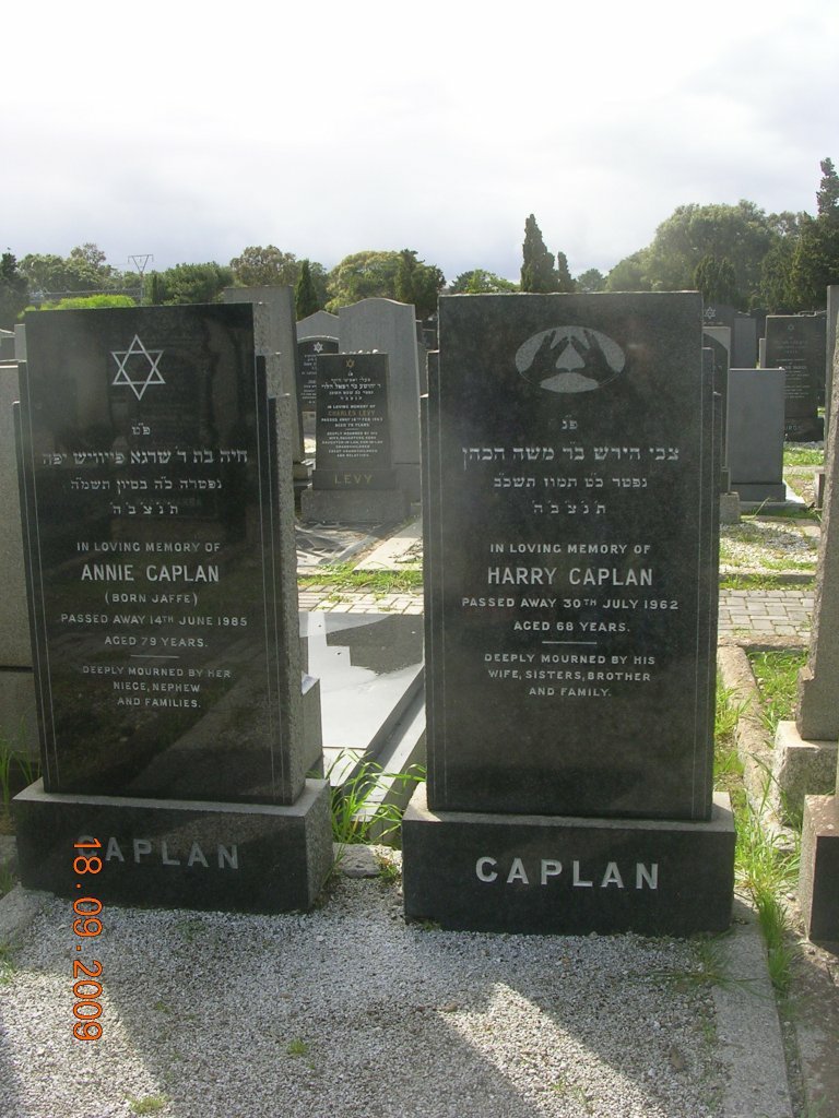 CAPLAN Harry -1962 &amp; Annie JAFFE -1985