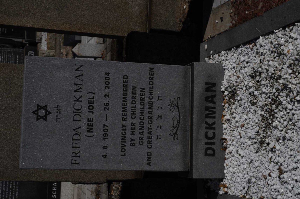 DICKMAN Freda nee JOEL 1907-2004