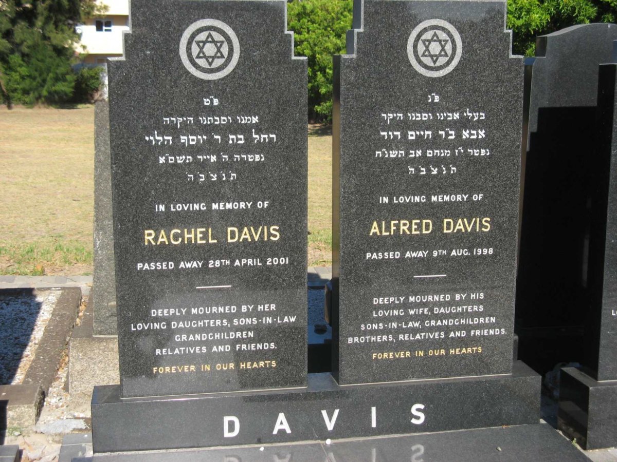 DAVIS Alfred -1998 &amp; Rachel -2001