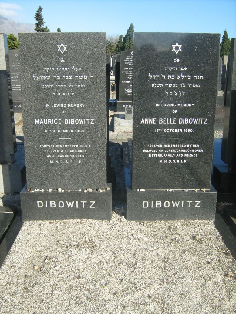 DIBOWITZ Maurice -1968 &amp; Anne Belle -1990