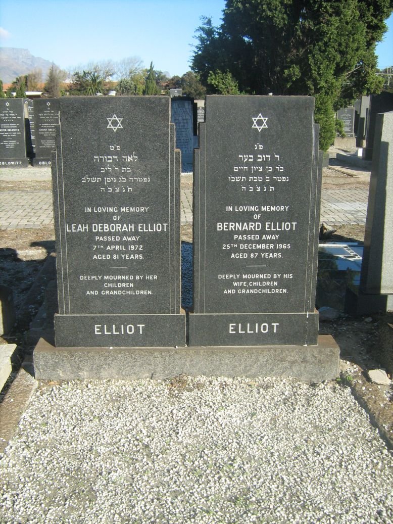 ELLIOT Bernard -1965 &amp; Leah Deborah -1972