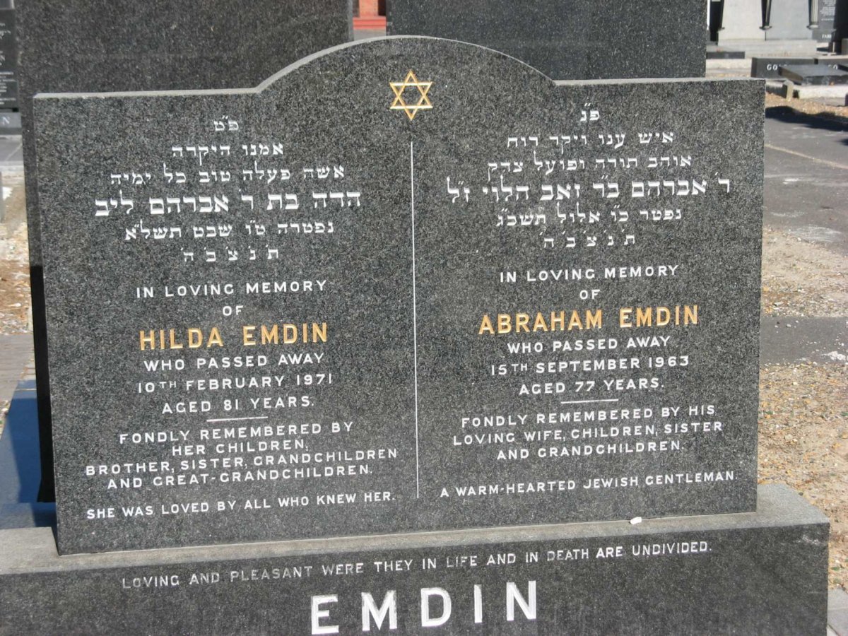 EMDIN Abraham -1963 &amp; Hilda -1971