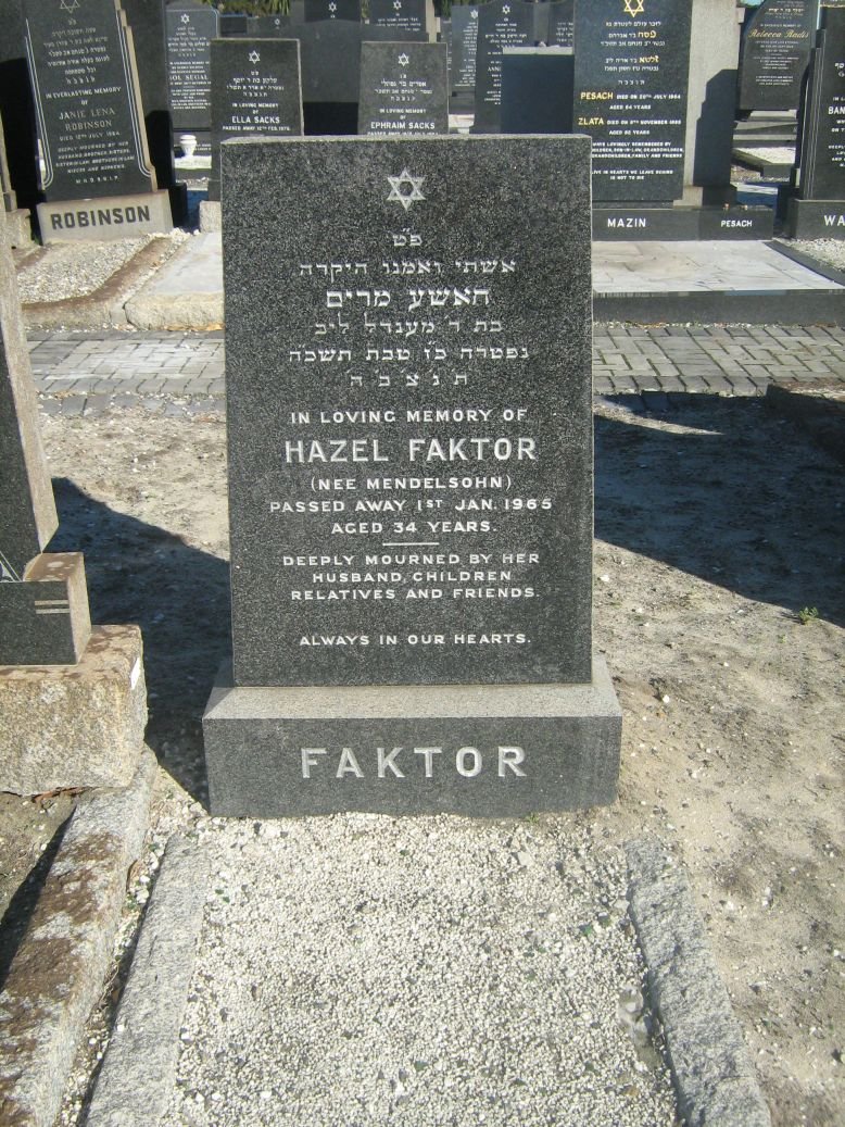 FAKTOR Hazel nee MENDELSOHN -1965