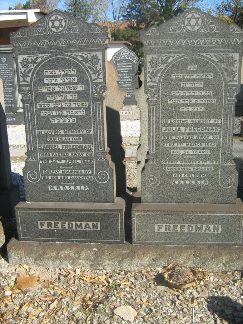 FREEDMAN Samuel -1949 &amp; Julia -1947