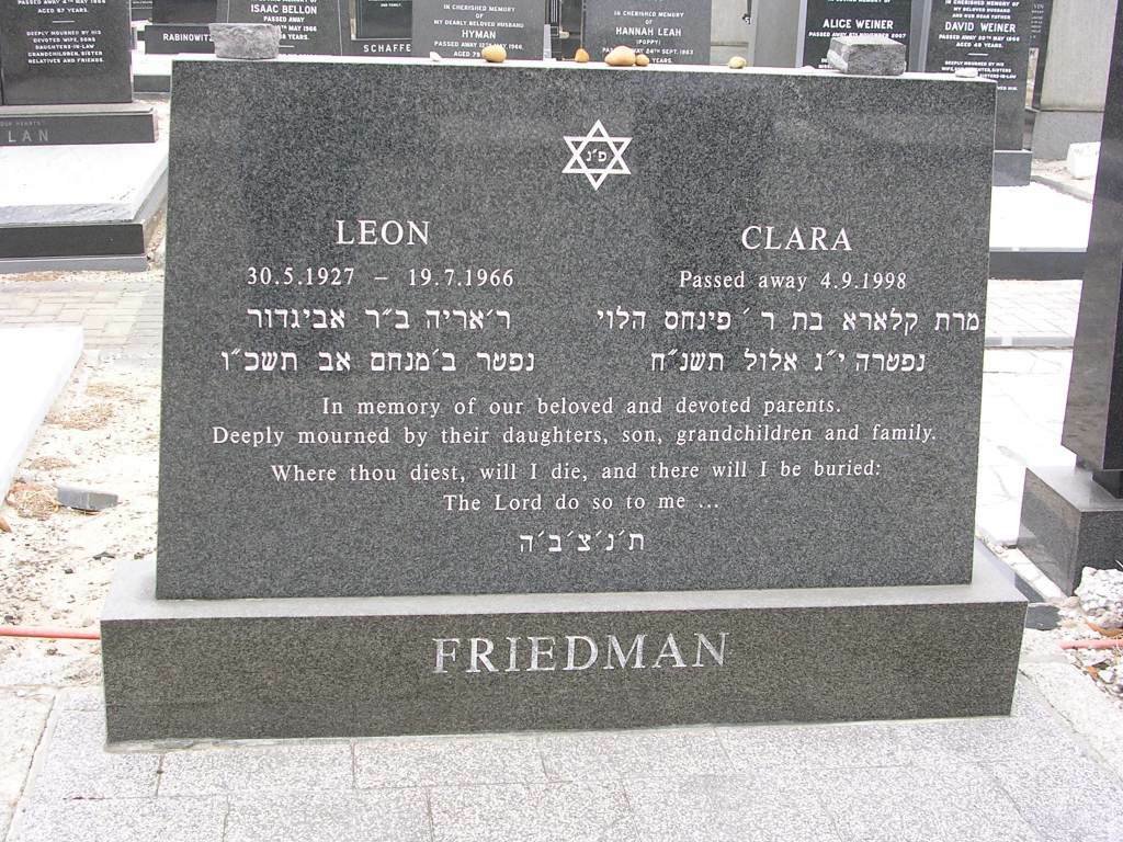 FRIEDMAN Leon 1927-1966 &amp; Clara -1998