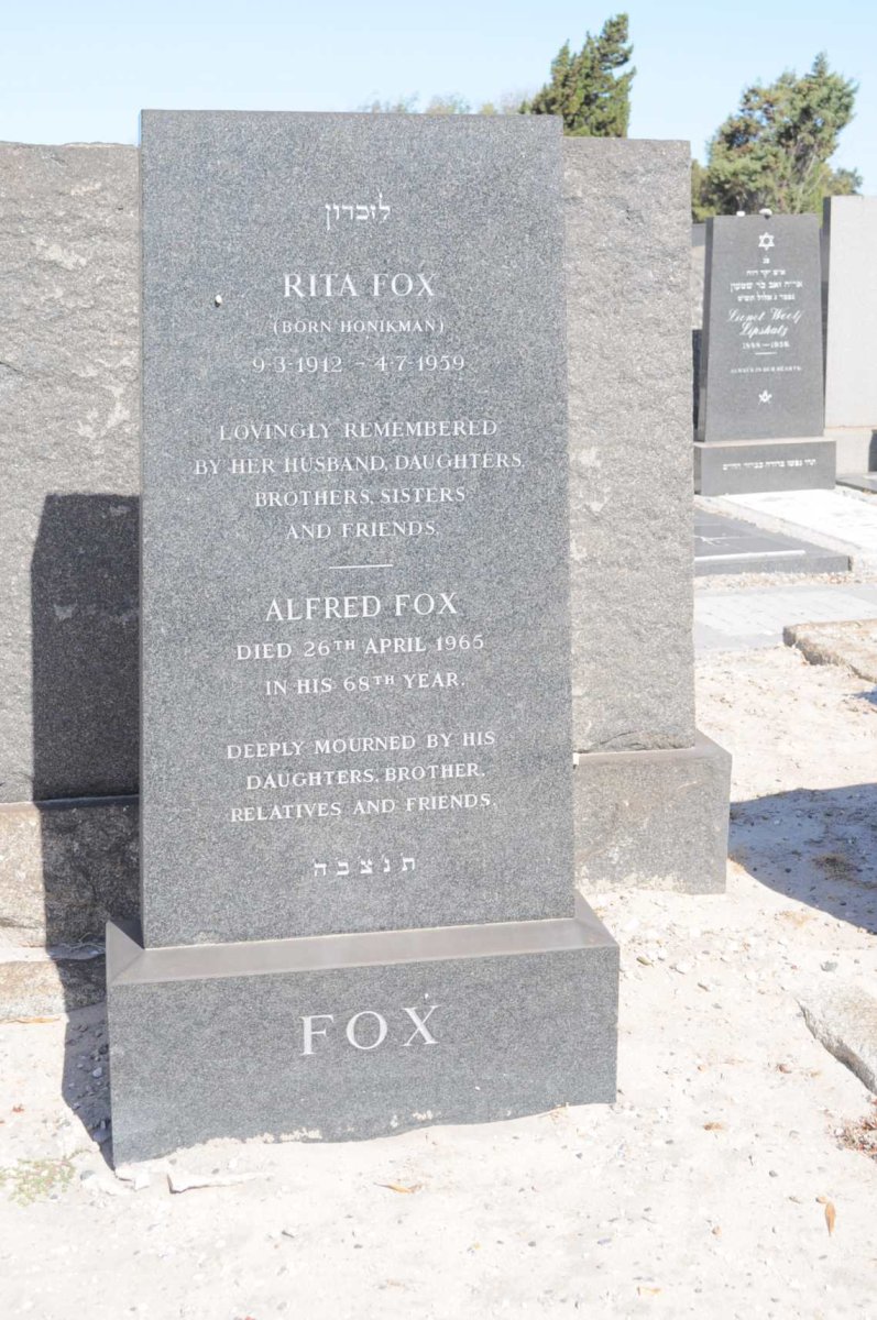 FOX Alfred -1965 &amp; Rita HONIKMAN 1912-1959