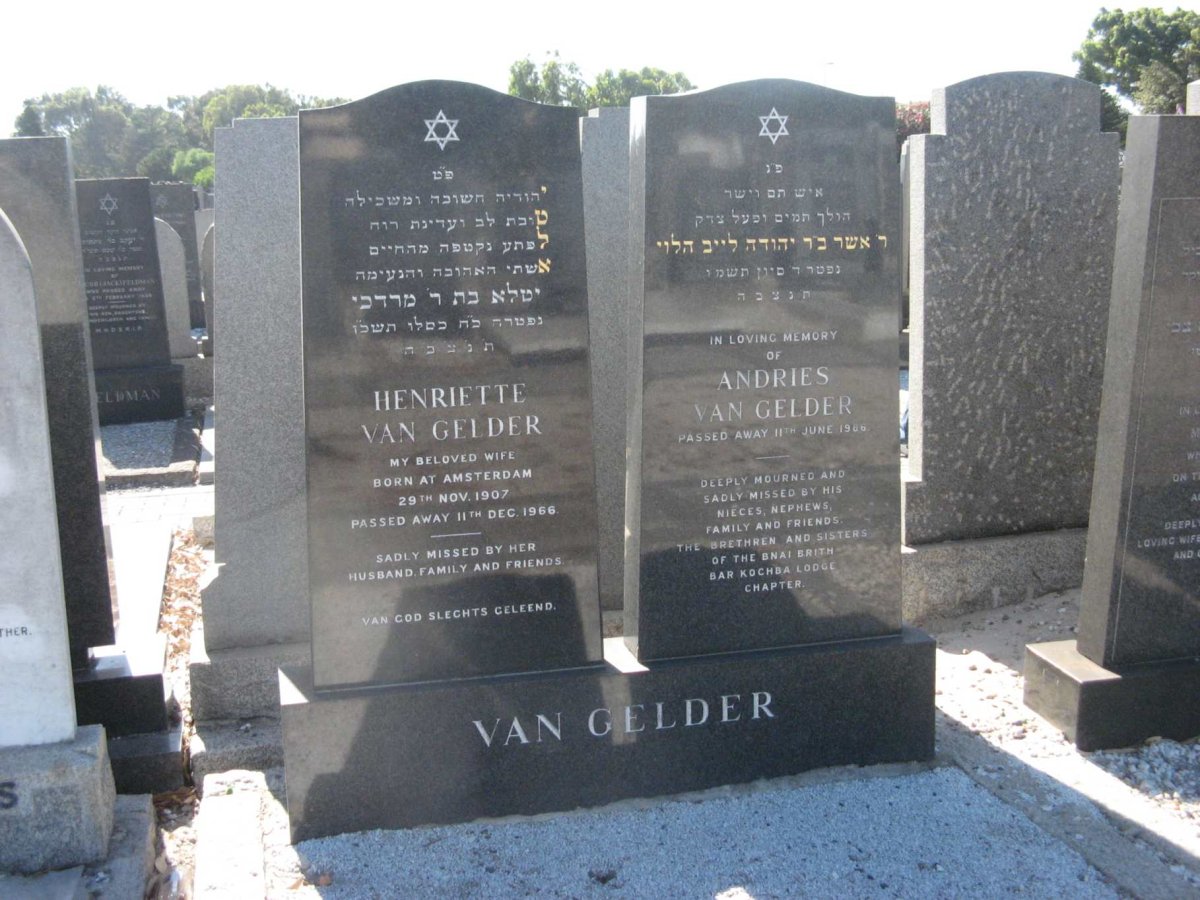 GELDER Andries, van -1986 &amp; Henriette 1907-1966