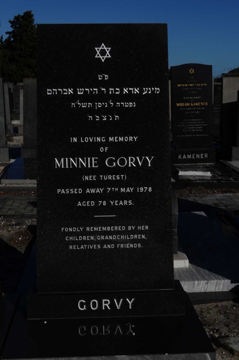 GORVY Minnie nee TUREST -1978