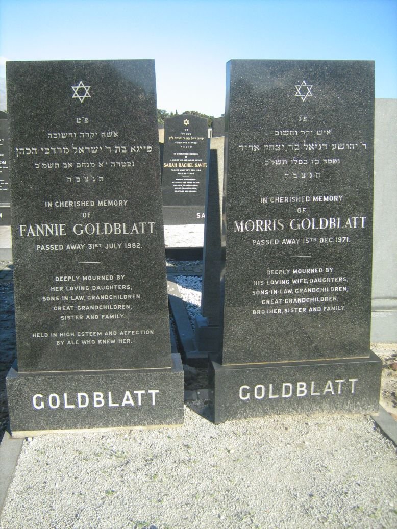 GOLDBLATT Morris -1971 &amp; Fannie -1982