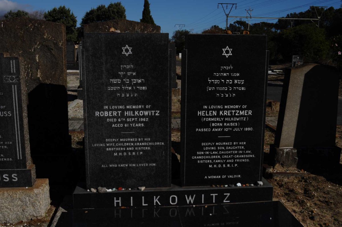 HILKOWITZ Robert -1962 &amp; Helen KRETZMER formerly HILKOWITZ nee RAISES -1990