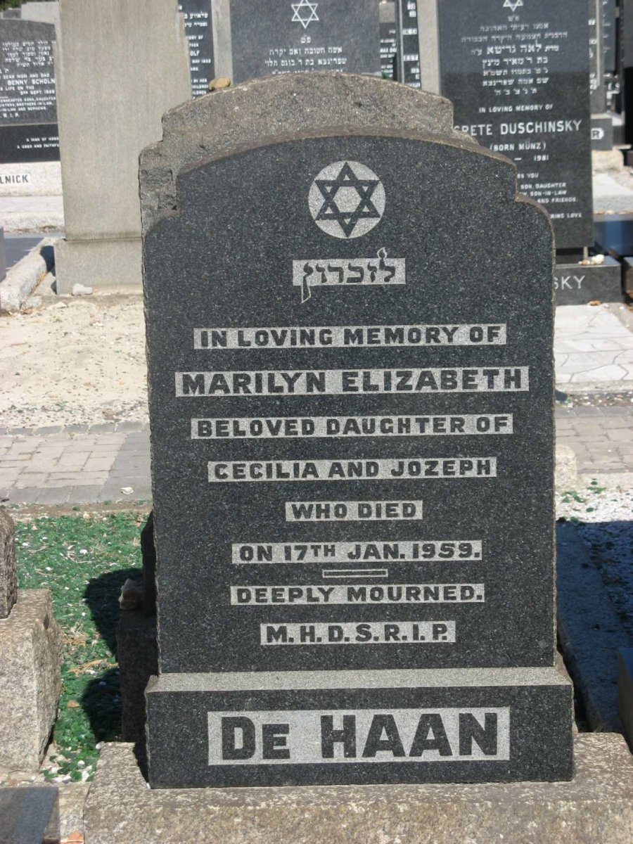 HAAN Marilyn Elizabeth, de -1959
