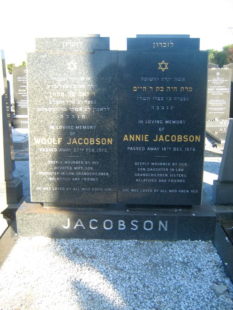 JACOBSON Woolf -1972 &amp; Annie -1976
