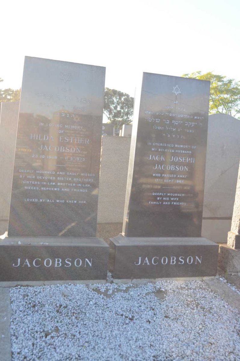 JACOBSON Jack Joseph -1967 &amp; Hilda Esther 1908-1975