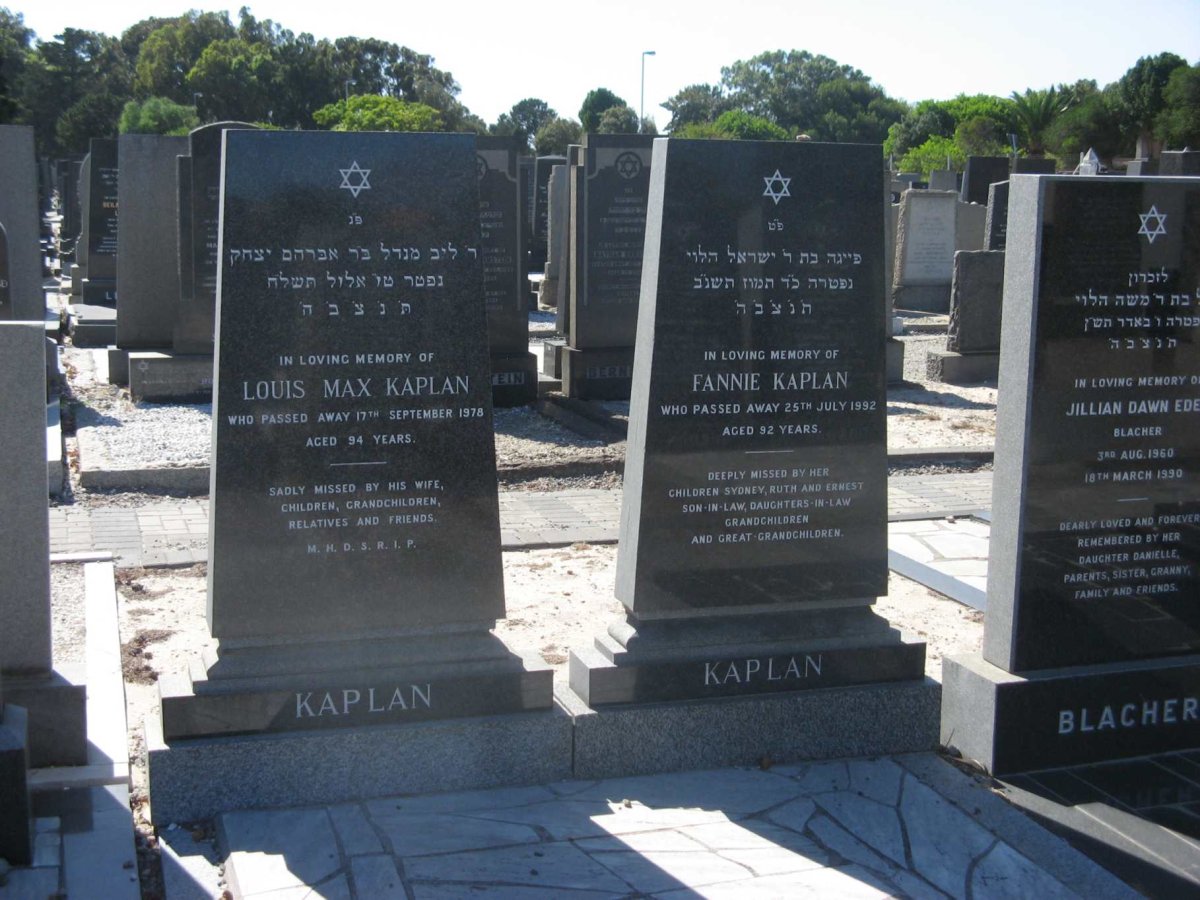 KAPLAN Louis Max -1978 &amp; Fannie -1992