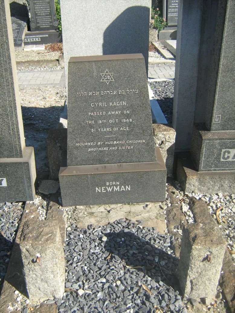 KAGEN Cyril nee NEWMAN -1948