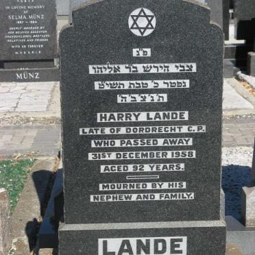 LANDE Harry -1958
