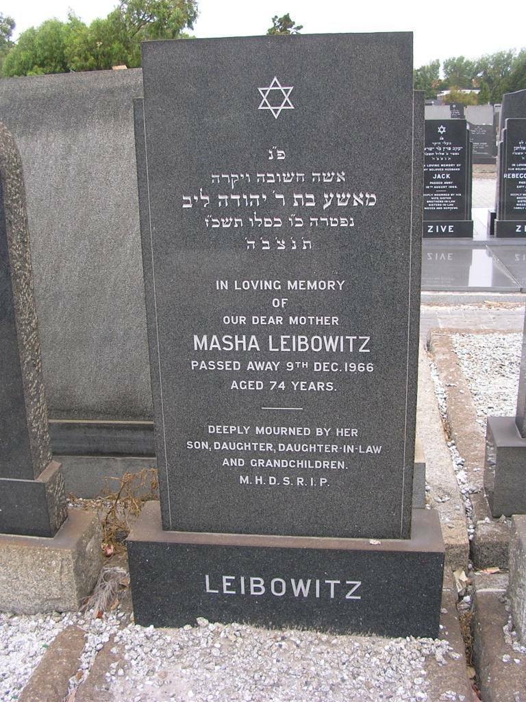 LEIBOWITZ Masha -1966