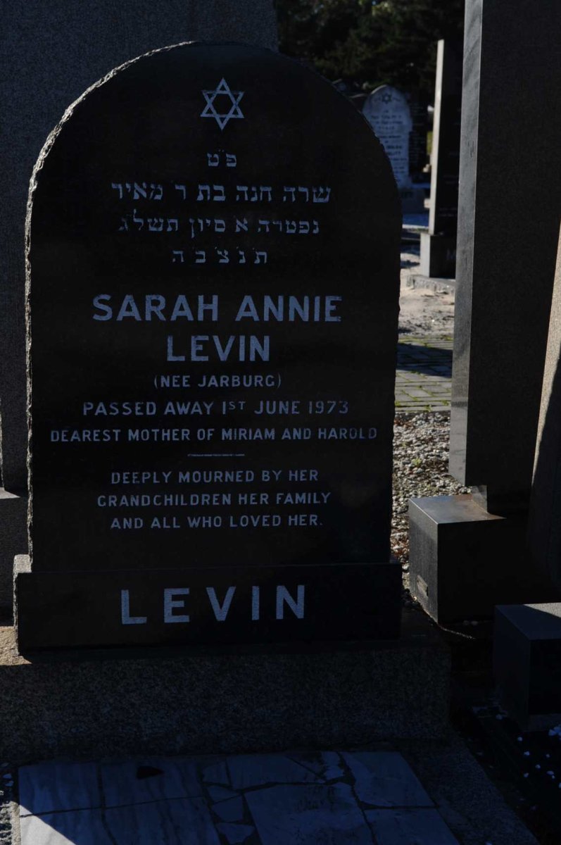 LEVIN Sarah Annie  nee JARBURG -1973