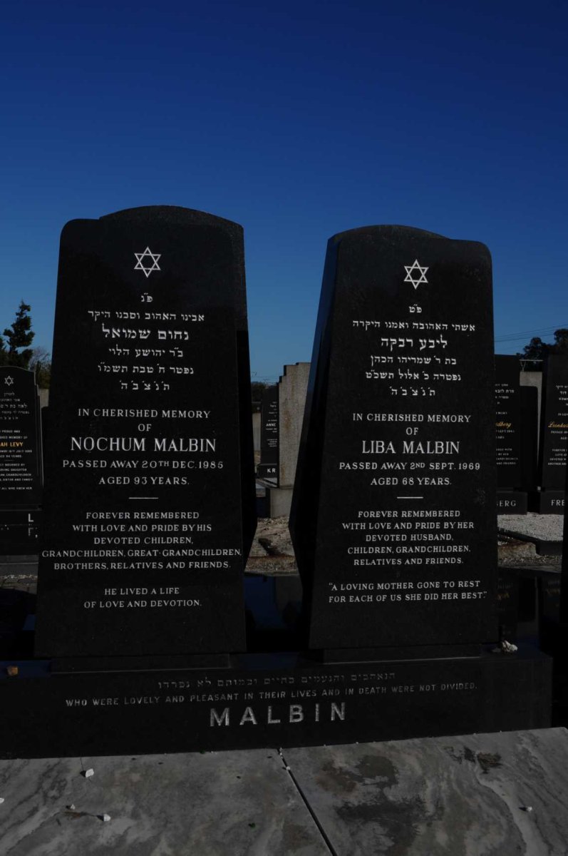 MALBIN Nochum -1985 &amp; Liba -1969