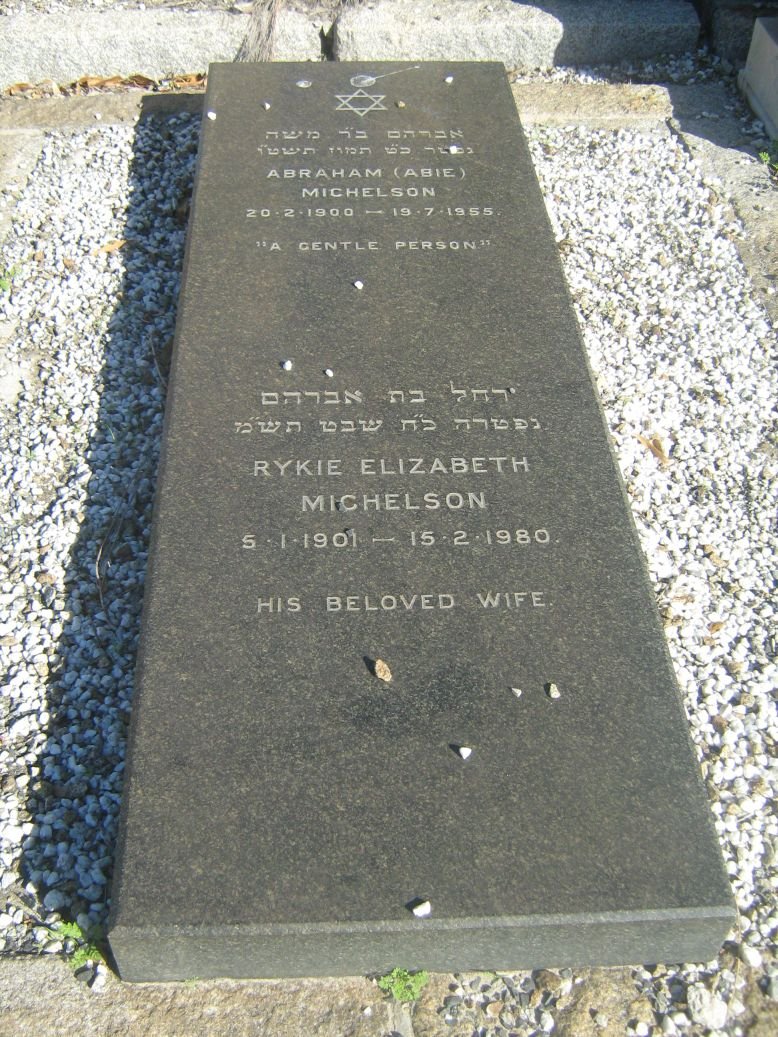 MICHELSON Abraham 1900-1955 &amp; Rykie Elizabeth 1901-1980