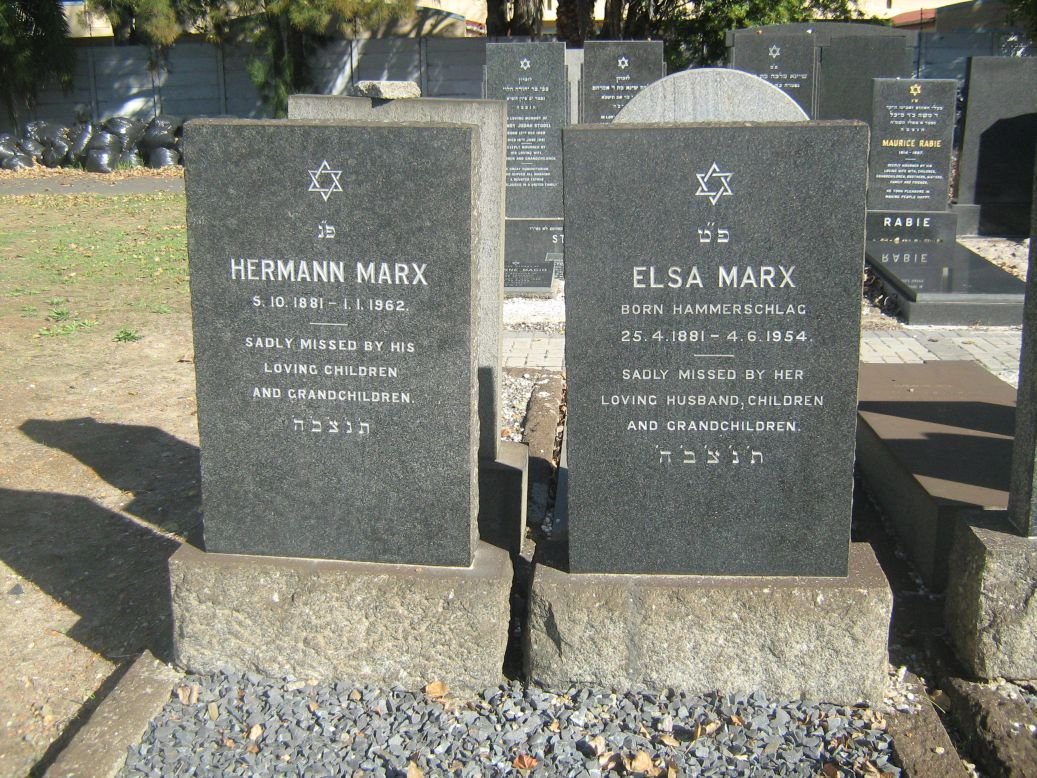 MARX Hermann 1881-1962 &amp; Elsa HAMMERSCHLAG 1881-1954