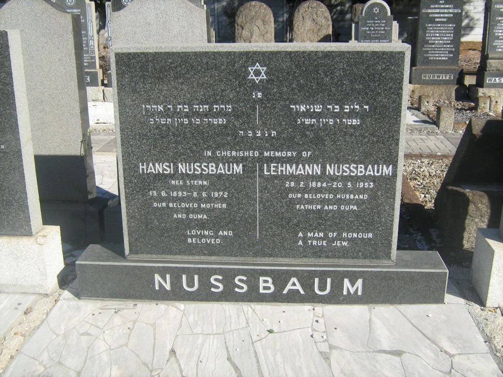 NUSSBAUM Lehmann 1884-1953 &amp; Hansi STERN 1893-1972