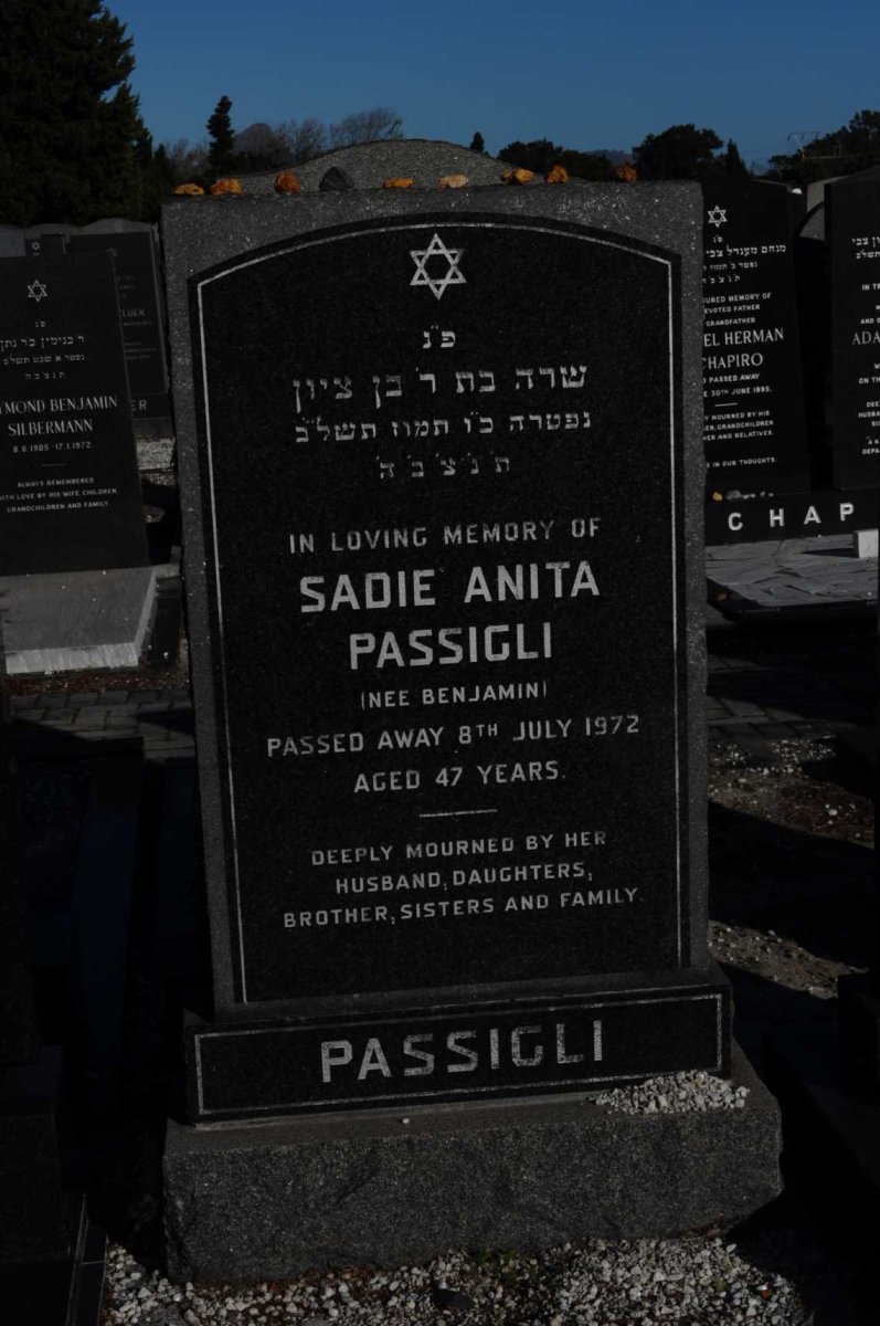 PASSIGLI Sadie Anita nee BENJAMIN -1972