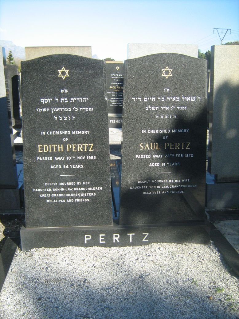 PERTZ Saul -1972 &amp; Edith -1985