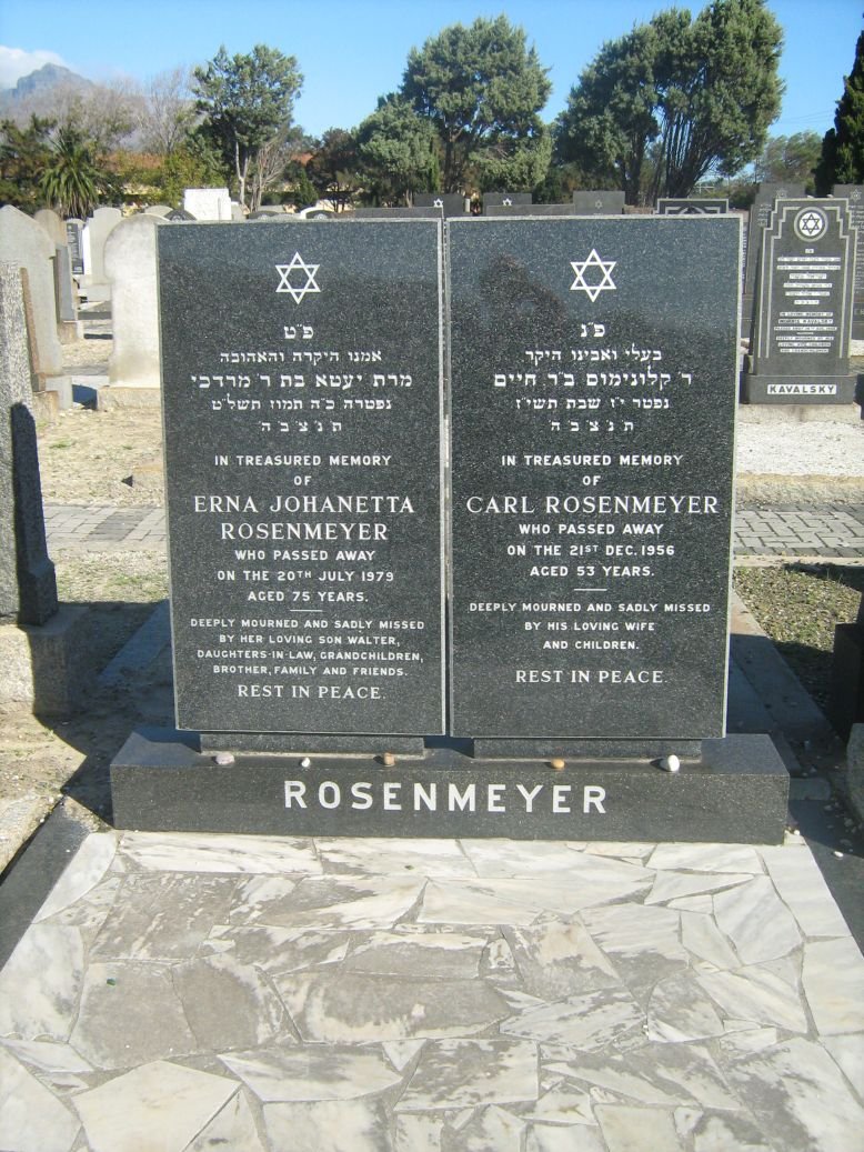 ROSENMEYER Carl -1956 &amp; Erna Johanetta -1979