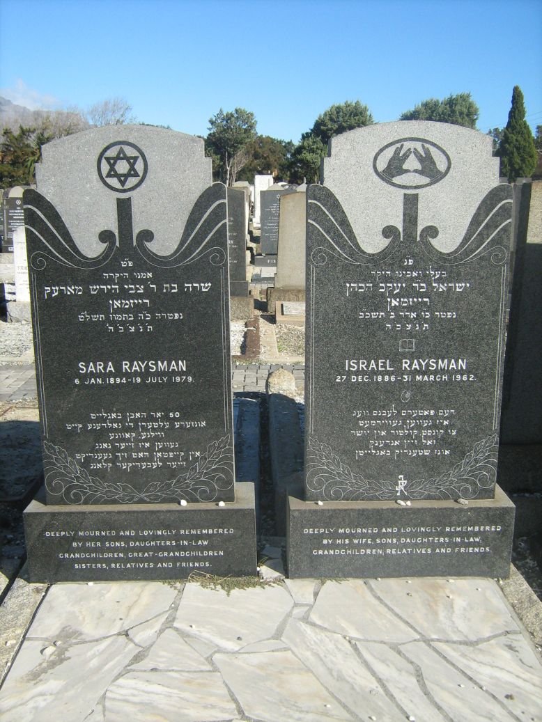 RAYSMAN Israel 1886-1962 &amp; Sara 1894-1979