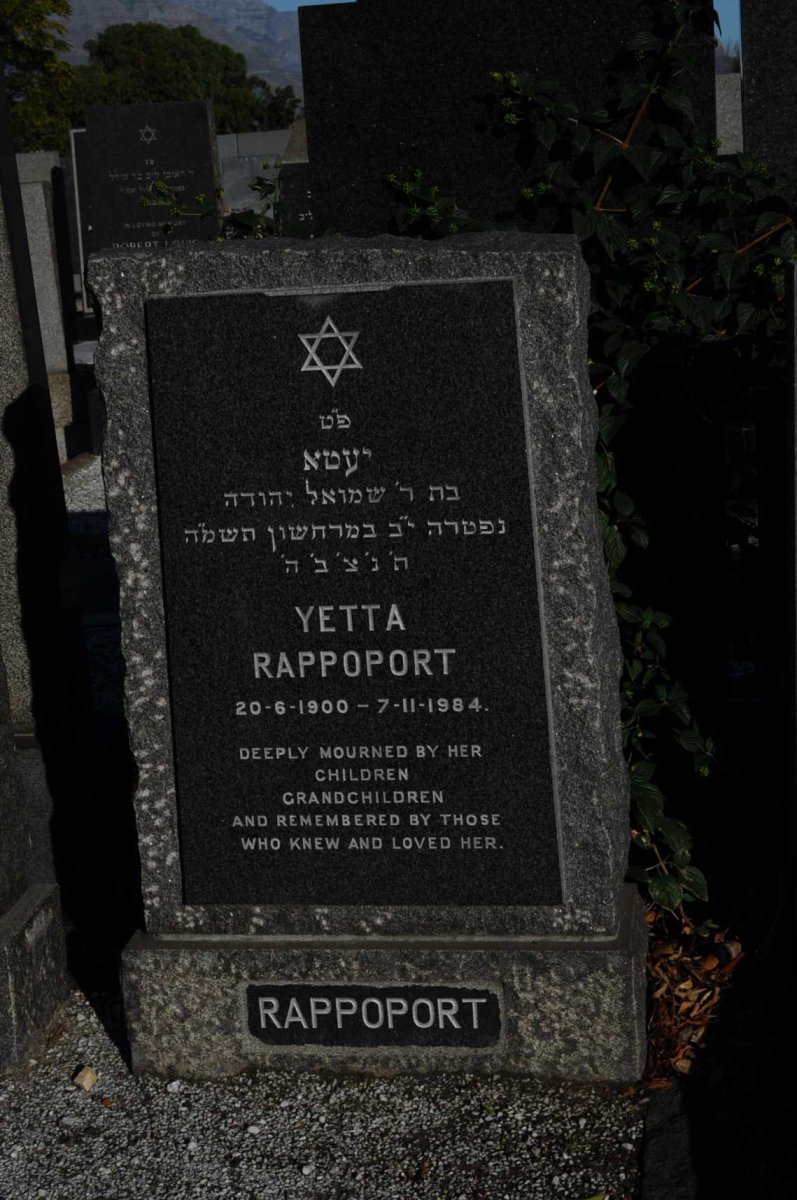 RAPPOPORT Yetta 1900-1984