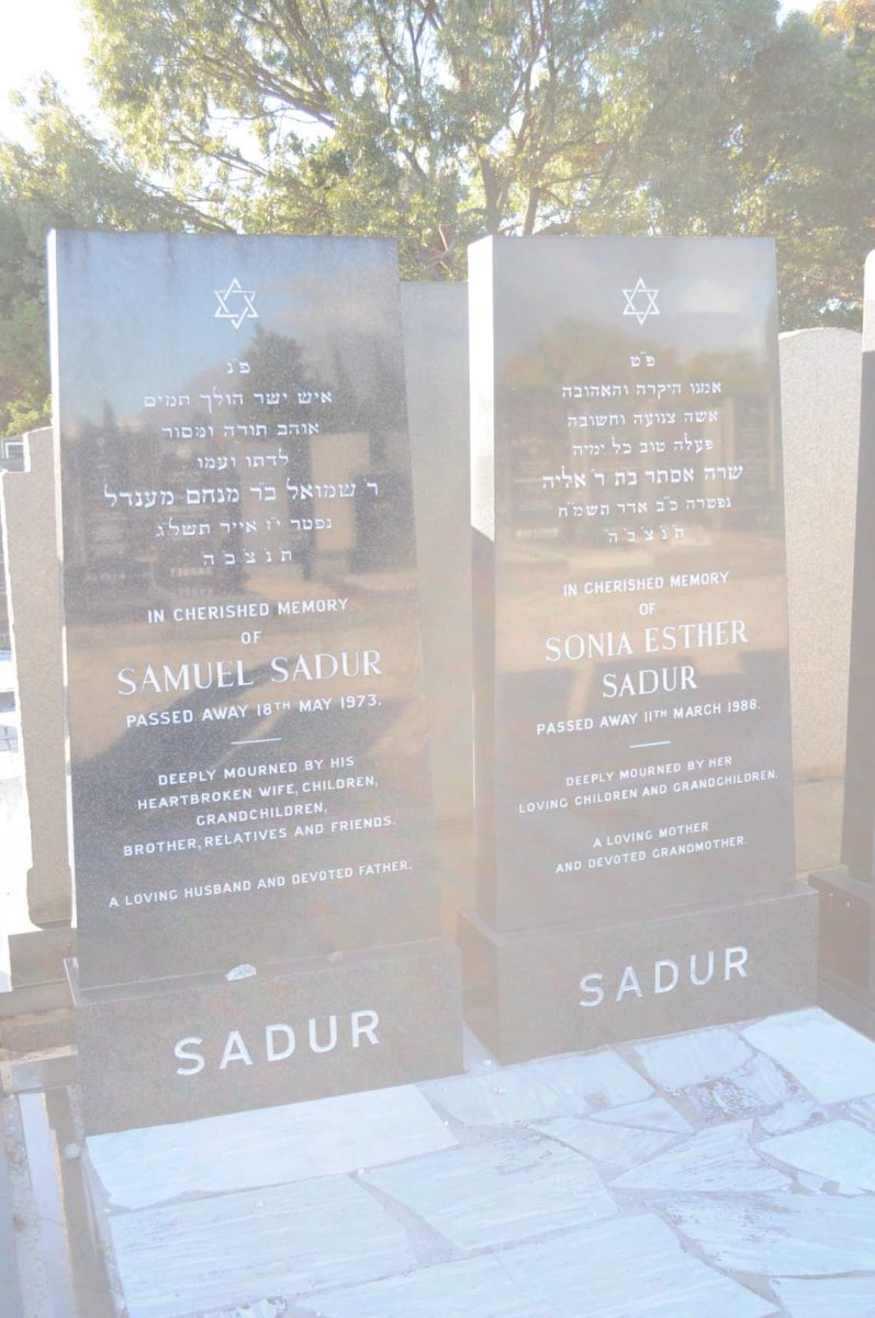 SADUR Samuel -1973 &amp; Sonia Esther -1988