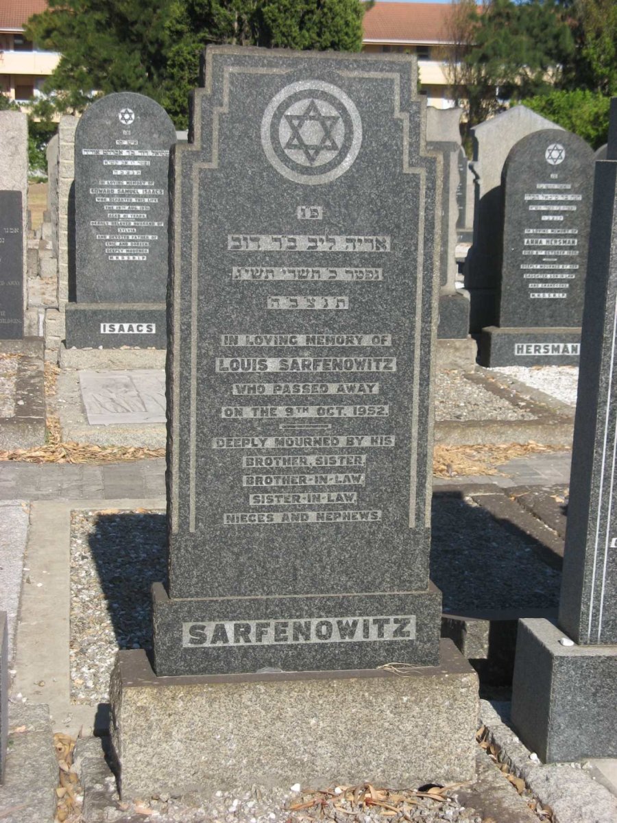 SARFENOWITZ Louis -1952