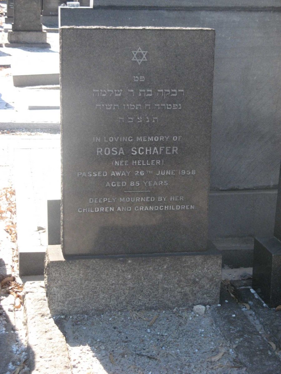 SCHAFER Rosa nee HELLER -1958