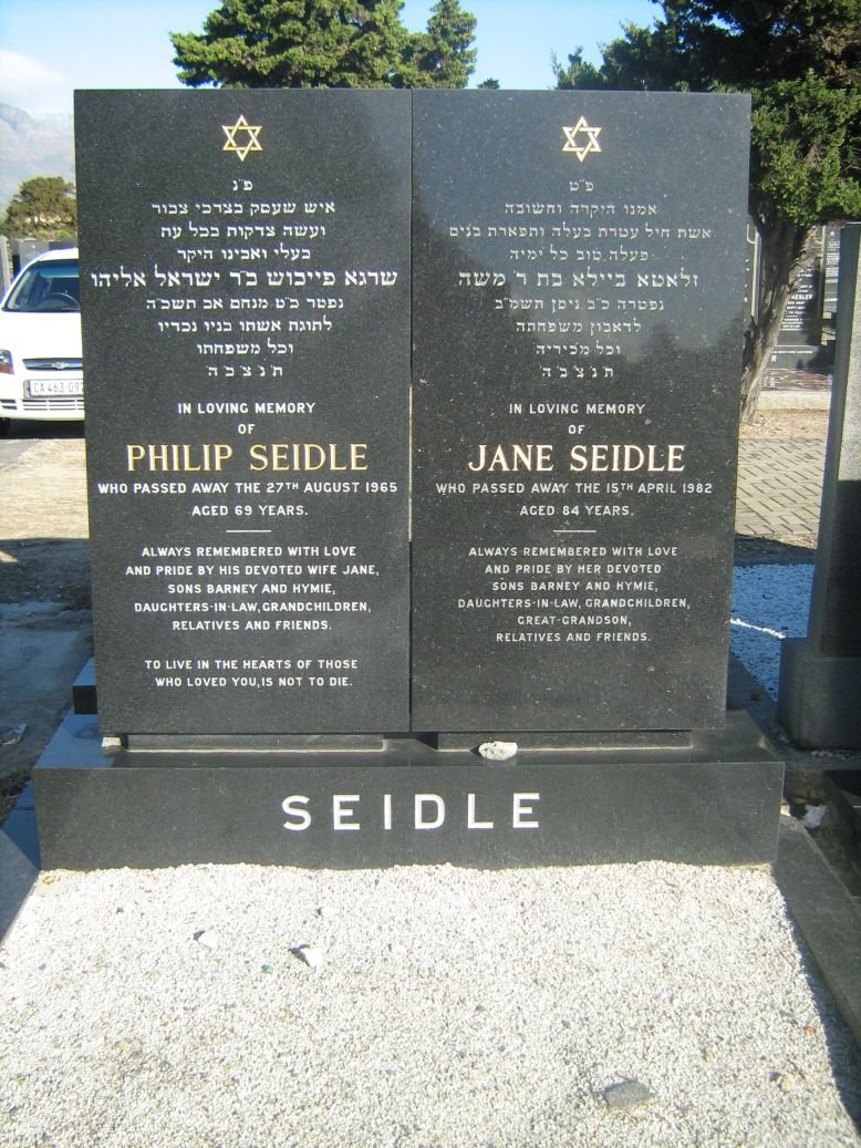 SEIDLE Philip -1965 &amp; Jane -1982