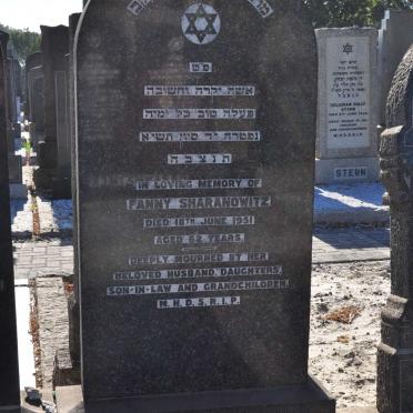SHARANOWITZ Jehosua -1974 &amp; Fanny -1951