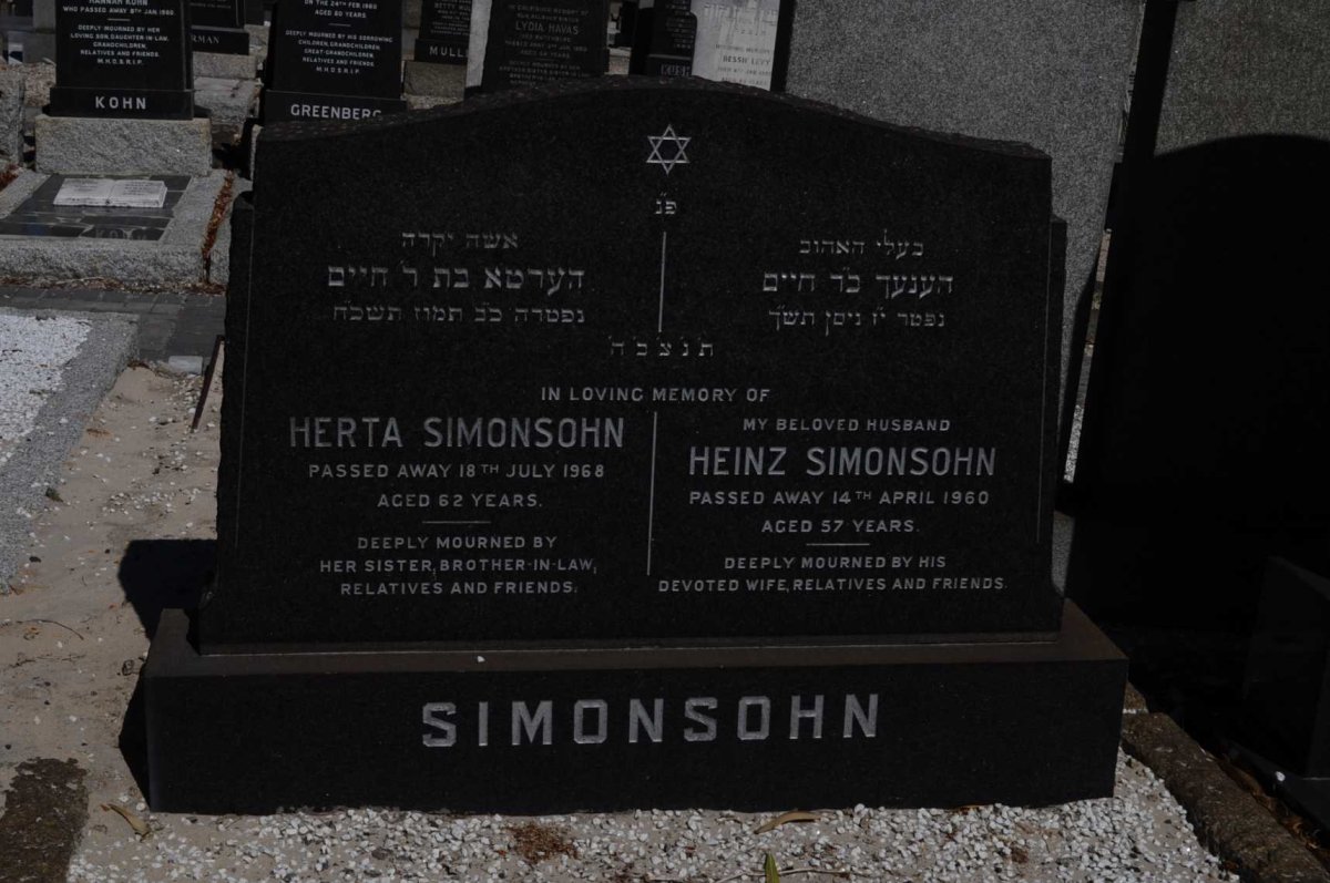 SIMONSOHN Heinz -1960 &amp; Herta -1968
