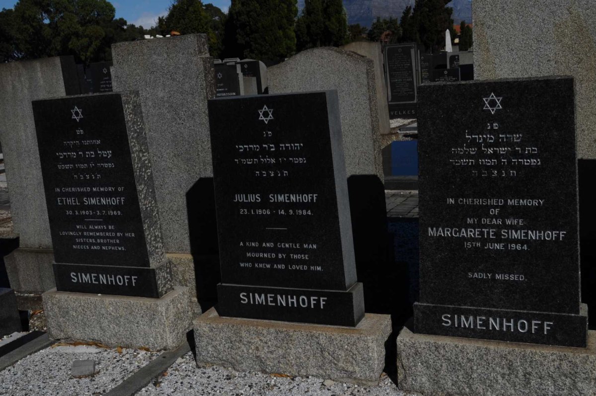SIMENHOFF Julius 1906-1984 &amp; Ethel 1903-1969 :: SIMENHOFF Margarete -1964