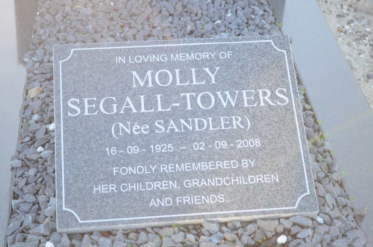 TOWERS Molly, SEGALL nee SANDLER 1925-2008