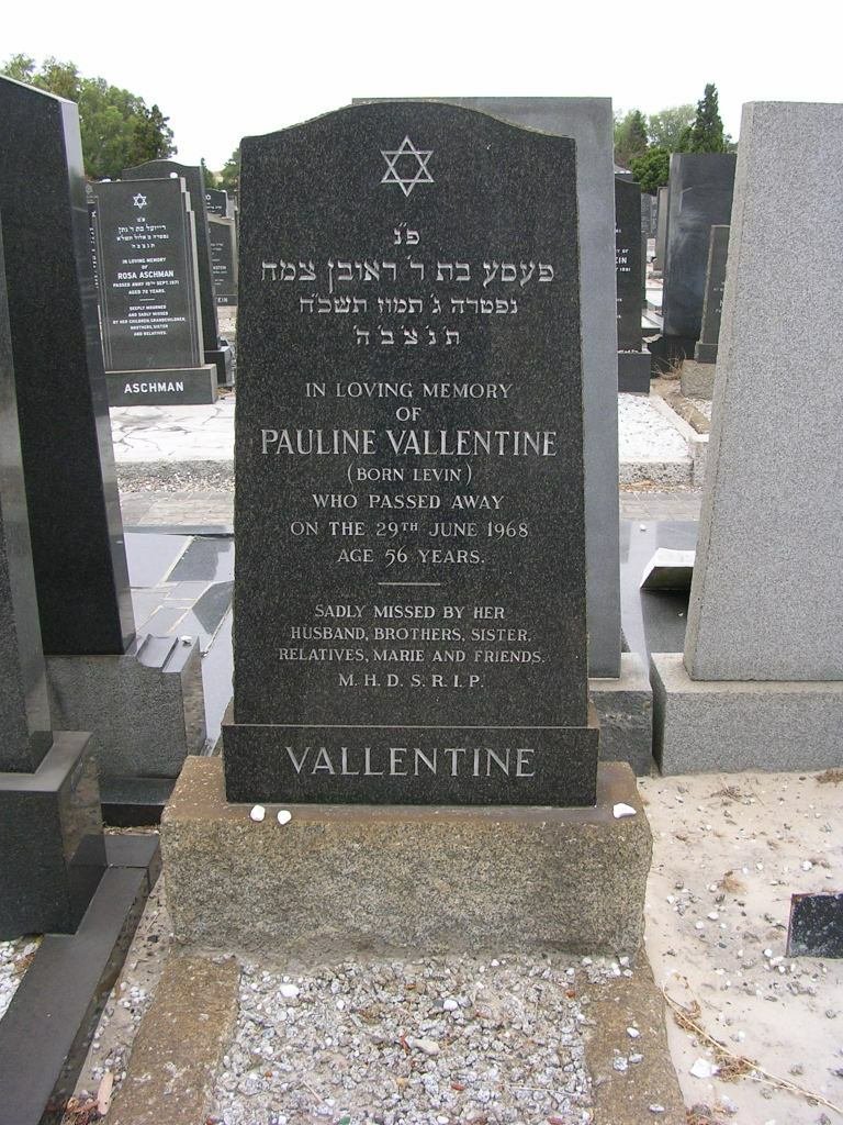 VALLENTINE Pauline nee LEVIN -1968