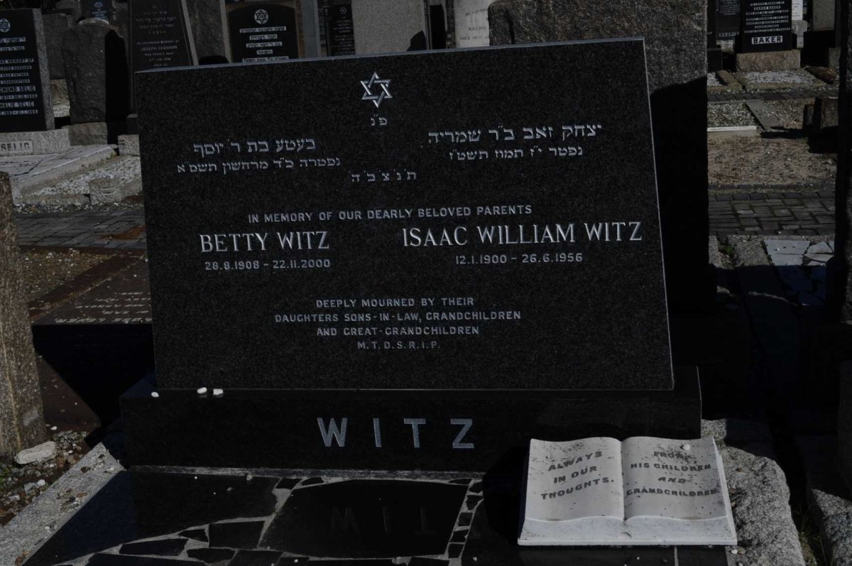 WITZ Isaac William 1900-1956 &amp; Betty 1908-2000