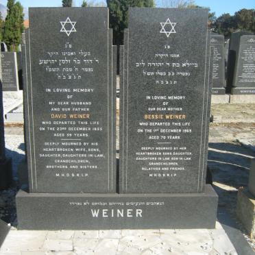 WEINER David -1955 &amp; Bessie -1969