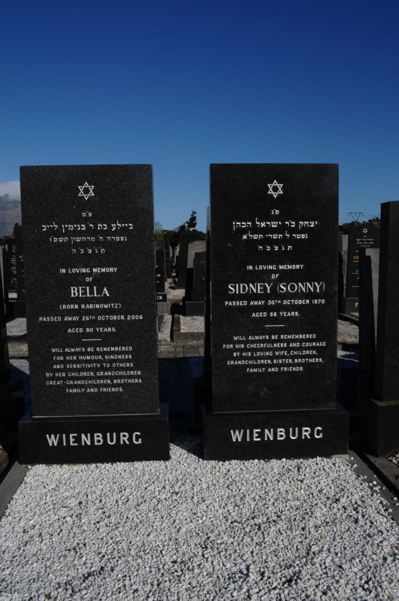 WIENBERG Sidney -1970 &amp; Bella RABINOWITZ -2006