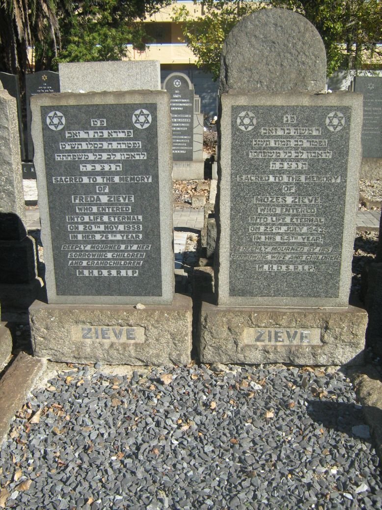 ZIEVE Moses -1943 &amp; Freda -1958