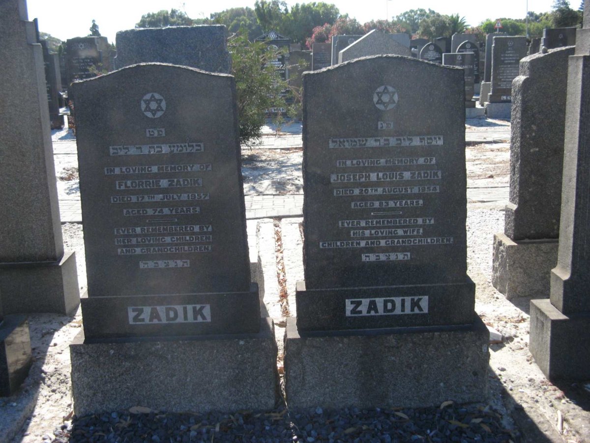 ZADIK Joseph Louis -1954 &amp; Florrie -1957