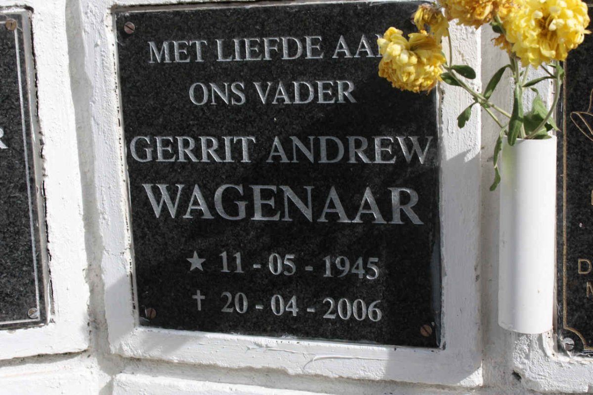 WAGENAAR Gerrit Andrew 1945-2006