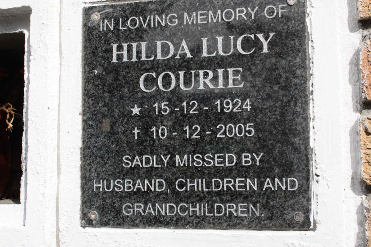 COURIE Hilda Lucy 1924-2005