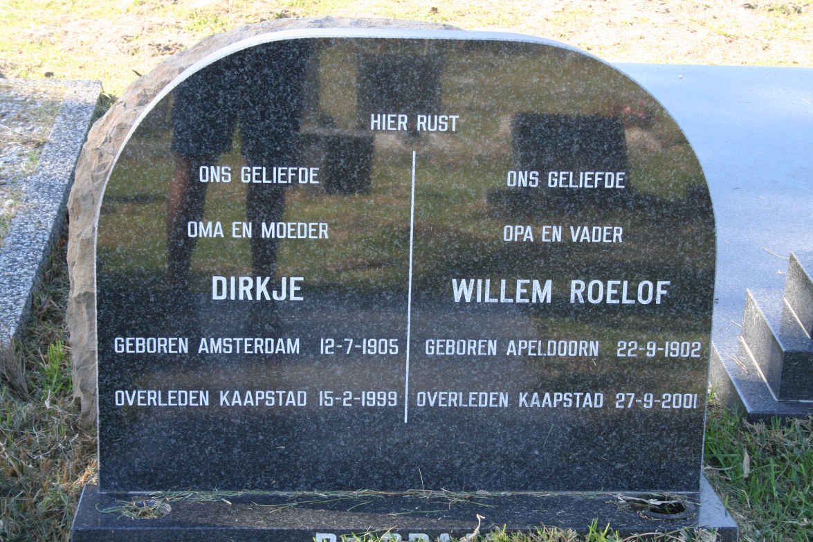 ? Willem Roelof 1902-2001 &amp; Dirkje 1905-1999